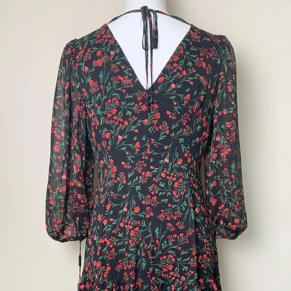 Calvin Klein Women's Sheath 3/4 Sleeve Floral Pleated Dress Size: 8 - Picture 6 of 15